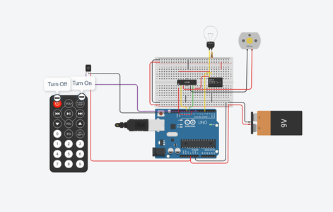 Creating Remote Controlled DC MOTOR and Bulb With IR Remote