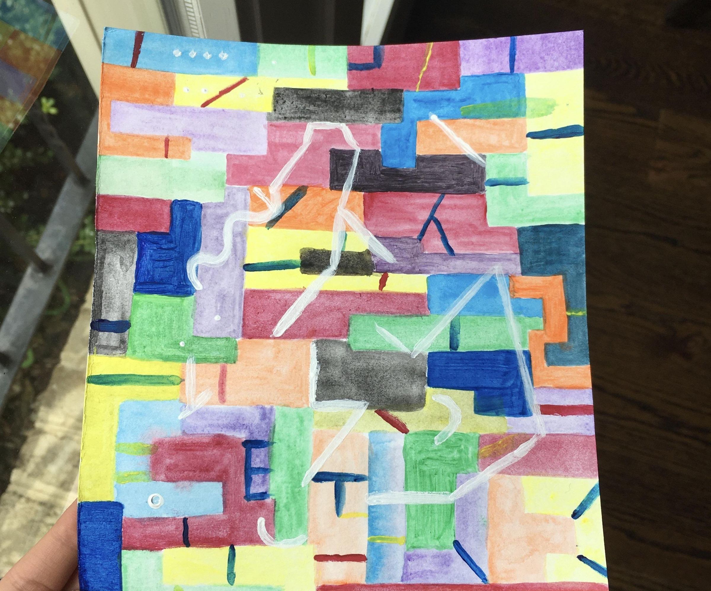 Rainbow Abstract Painting (original)