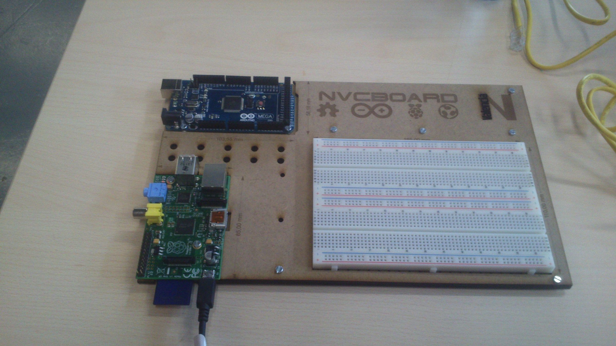 NVCBOARD, Arduino + Rasp table of Prototype