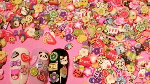 Fimo Cane Slices Nail Art