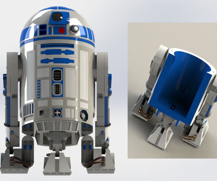 3 Feet Realistic R2D2 Homie - Mobile Toy Storage 
