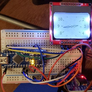 Analog Clock Using Math, Arduino Pro Mini, DS3231 and Nokia 5110 : 10 ...