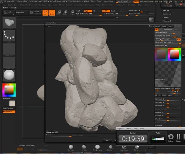 ZBrush: Making Your Own IMM Rocks to Create a Rocky Cliff