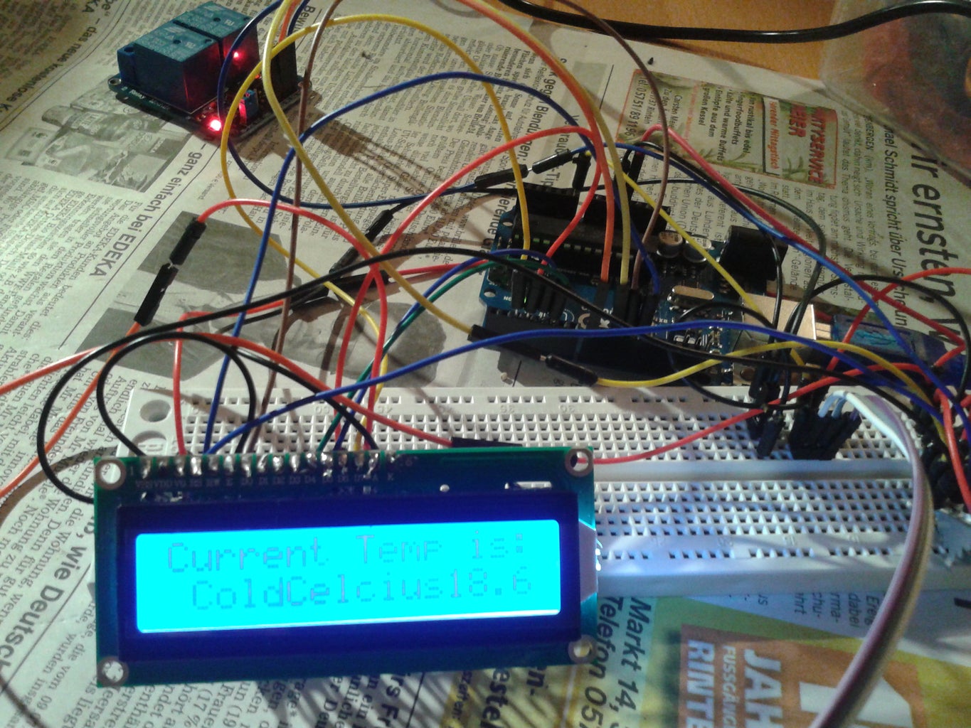 Arduino LCD Thermometer / Temperature Control With TMP36GZ Temp Sensor ...