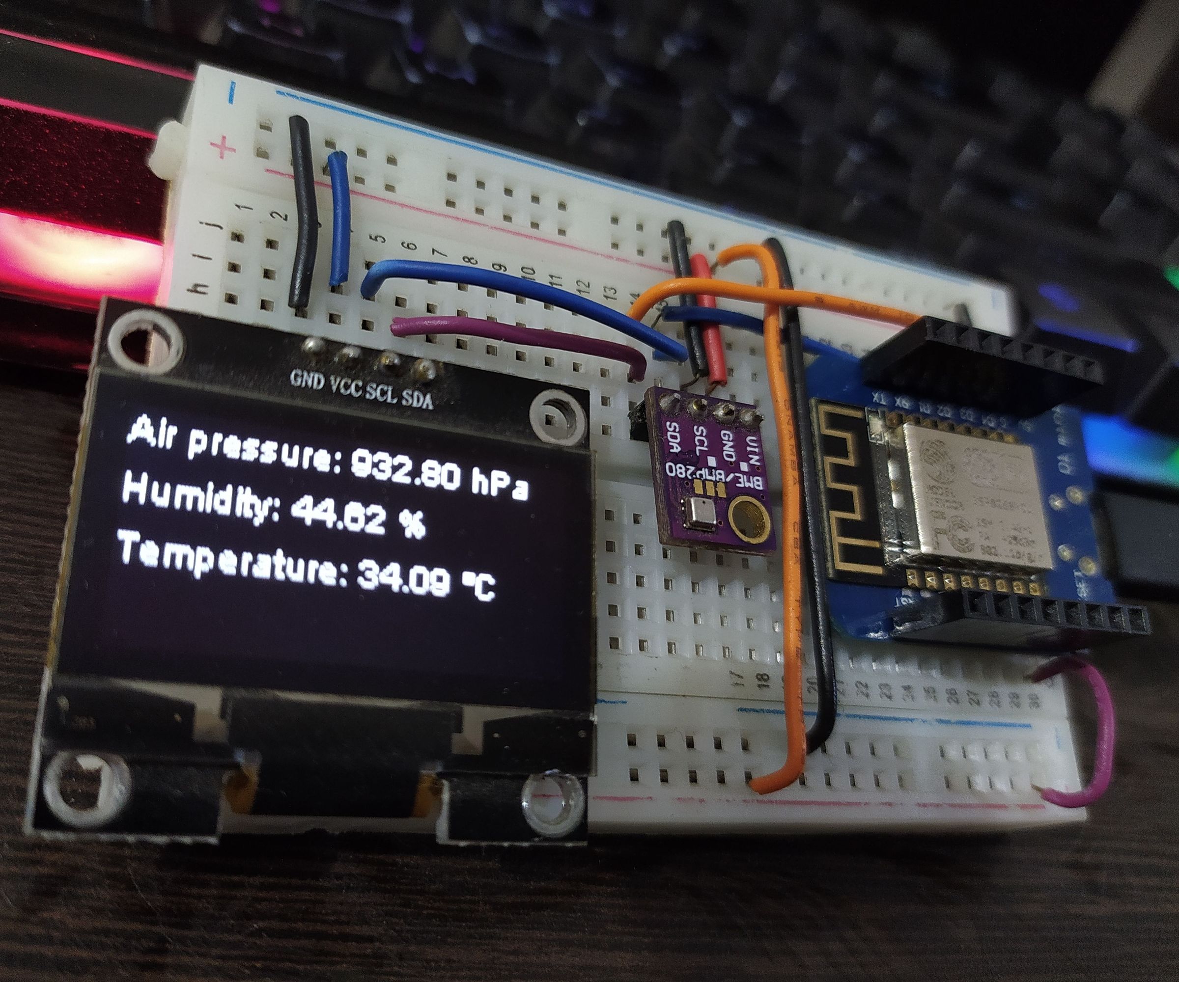 Weather Station Using Wemos D1 Mini, BME280 and Sensate.