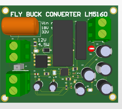 Fly-Buck DC-DC Converter PCB Based on LM5160