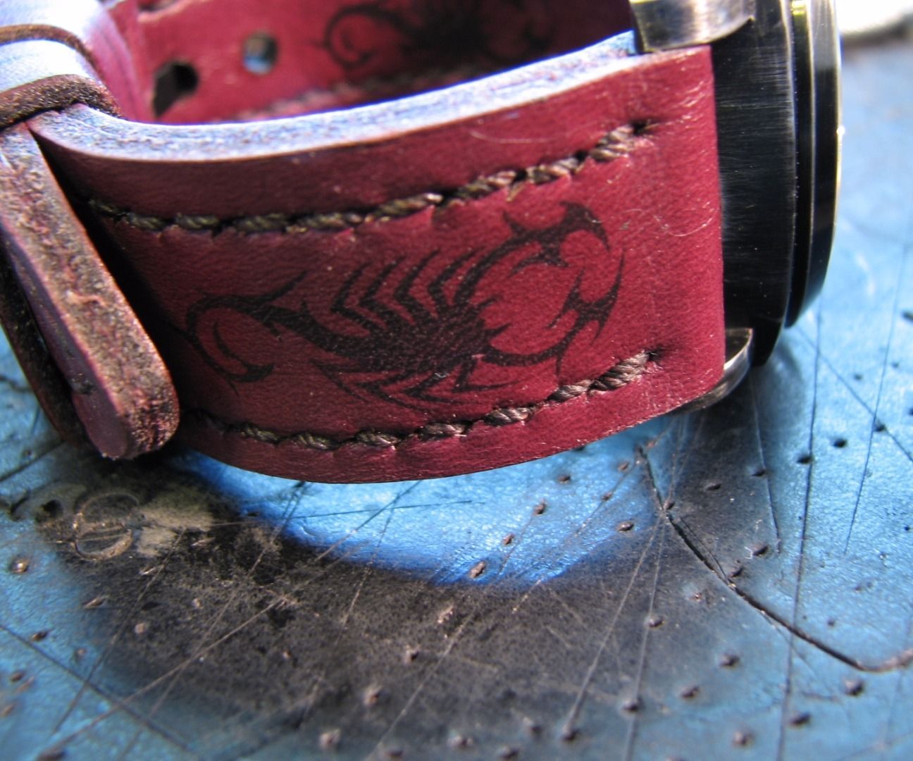 Toner images on leather