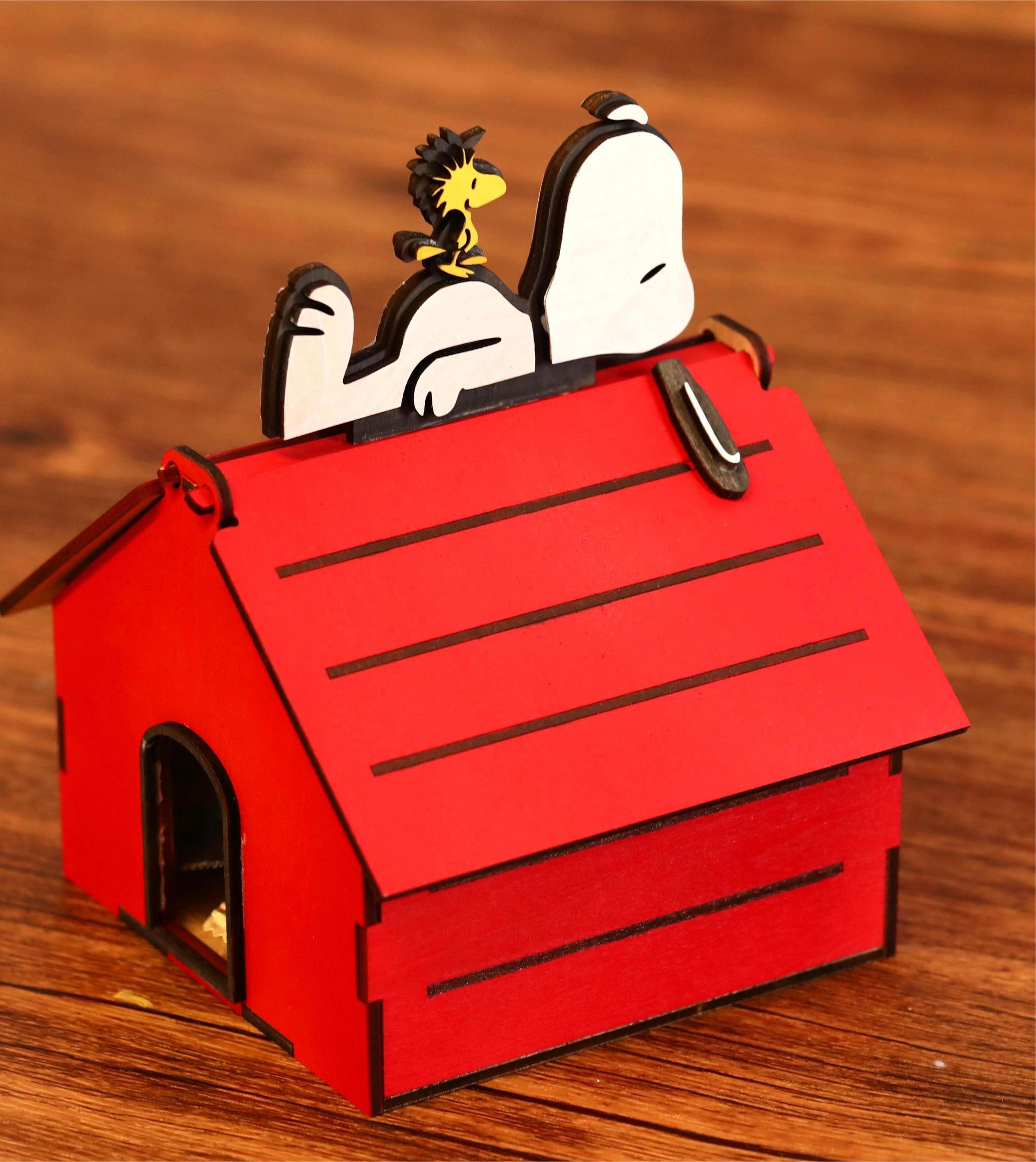 DIY Snoopy House Wooden Snack Box | Laser Cut, Custom Wood Art, Box