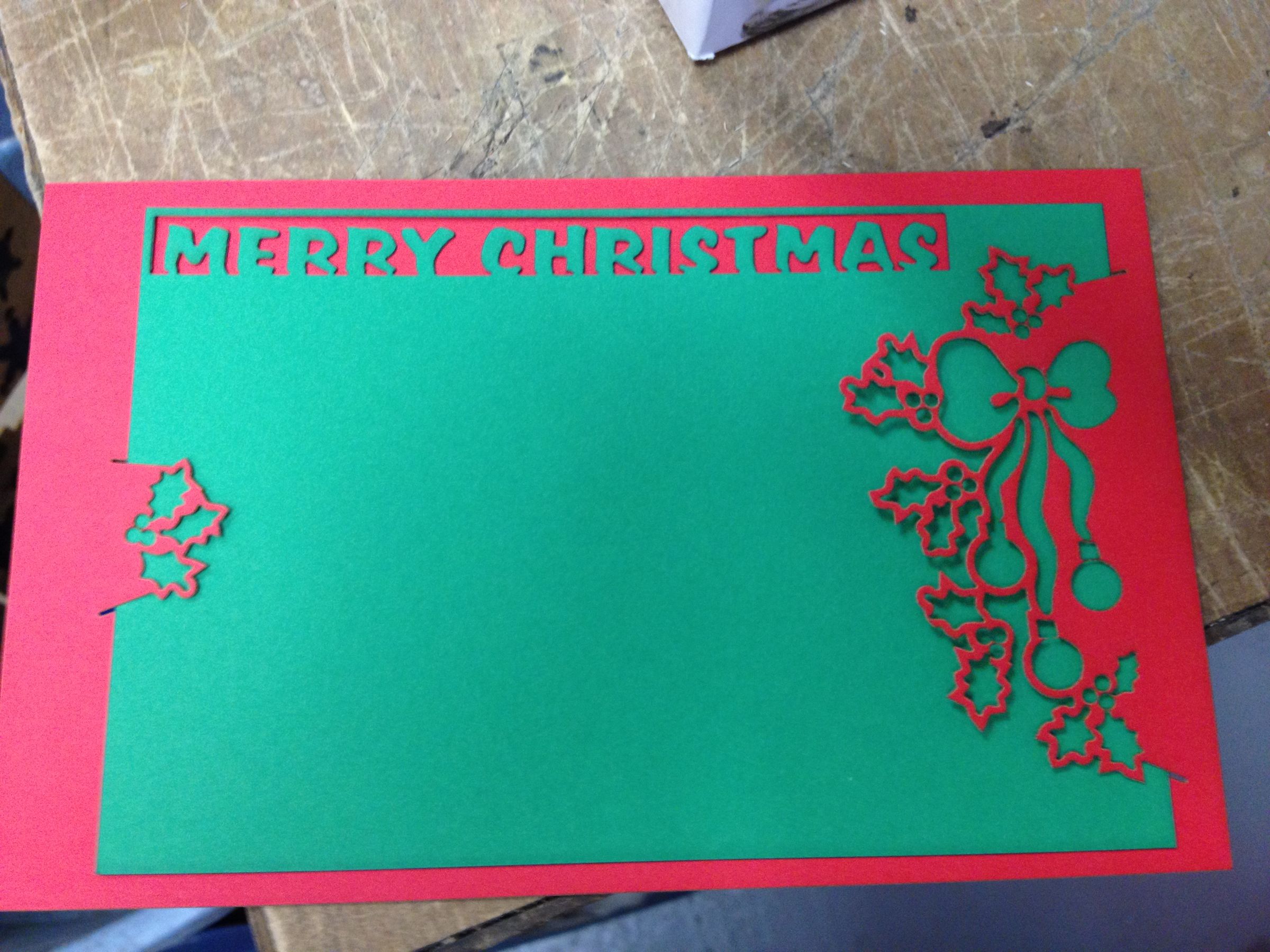 Two Piece Christmas Card on the Laser Cutter