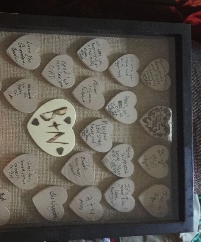 Wooden Heart Guest Book 