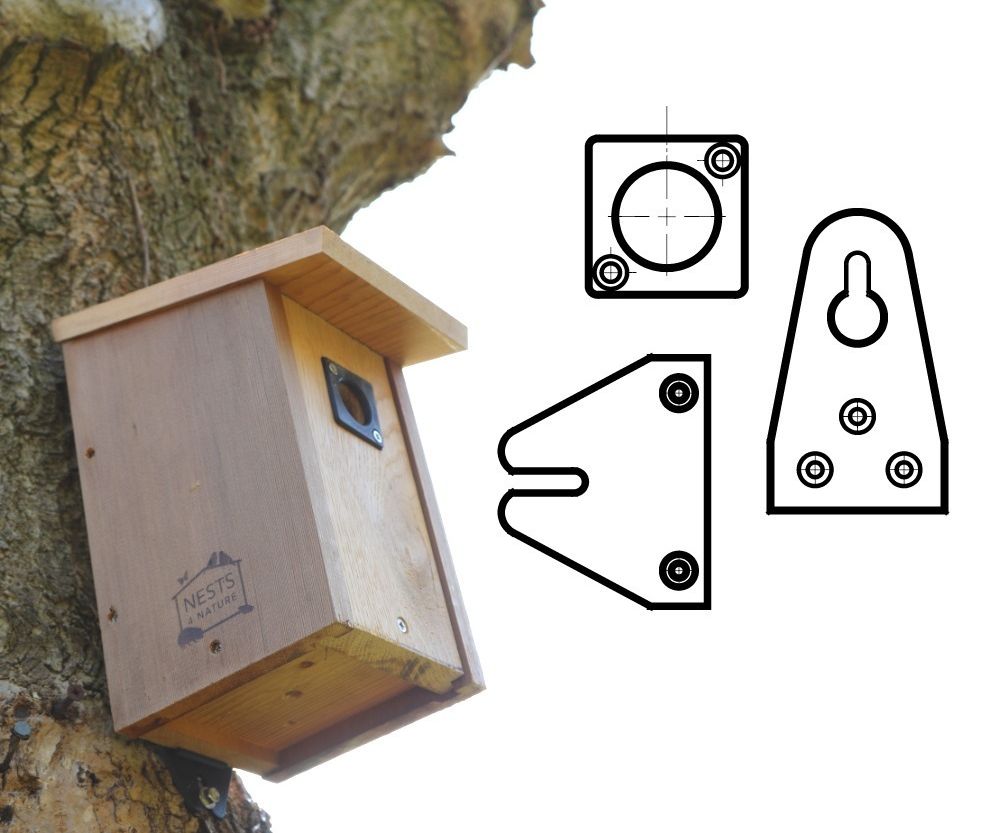 Bird Box Hanger / Mounting Bracket / Hole Plate - Recycled Filament 