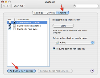 Create the Bluetooth Serial Port