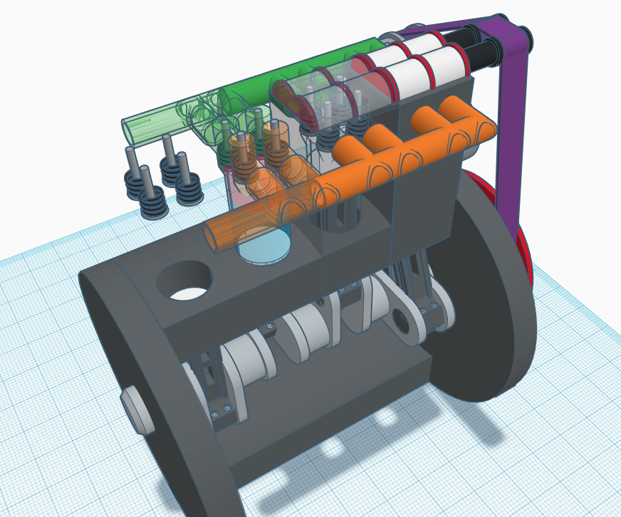4-Cylinder, 2-Stroke Diesel Engine (Make It Move)