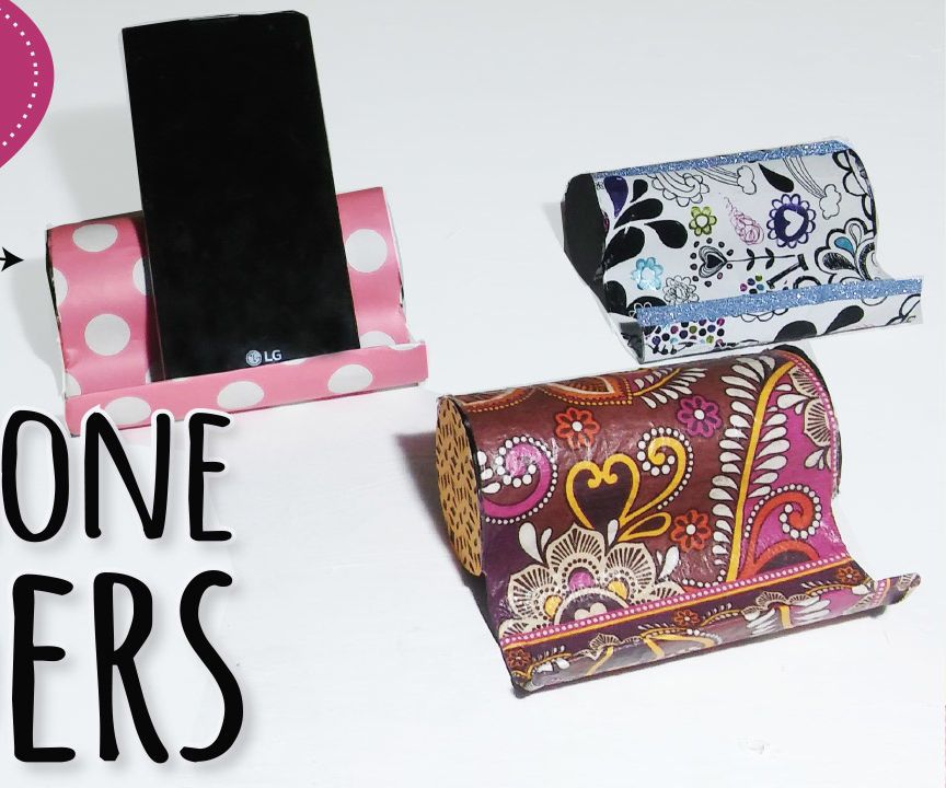Cell Phone Holder From Toilet Paper Rolls
