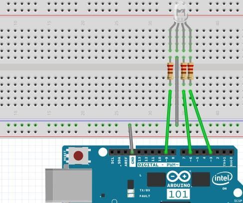 Control RGB LED by Dragging