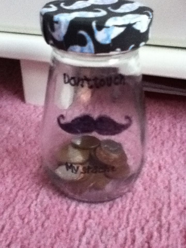 'Don't Touch My Stache' Money Jar