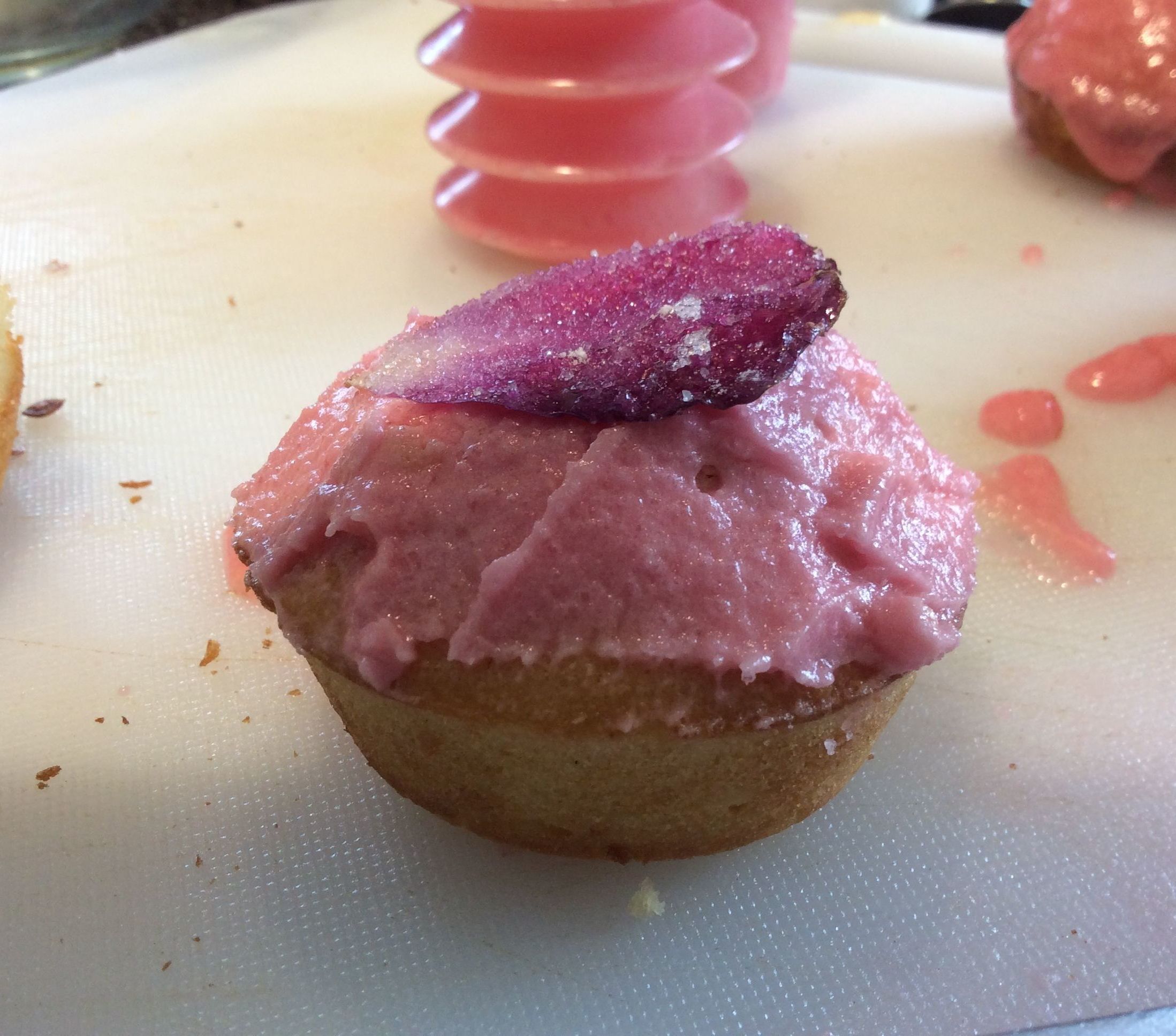 Crystallised petal cupcakes