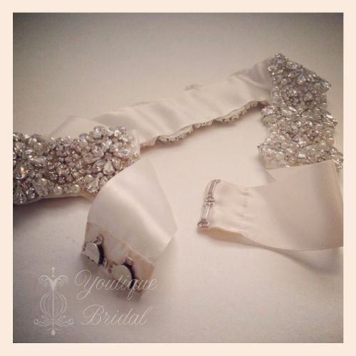 Bridal Sash Restyle – Tie Sash into a Hook&Eye Closure