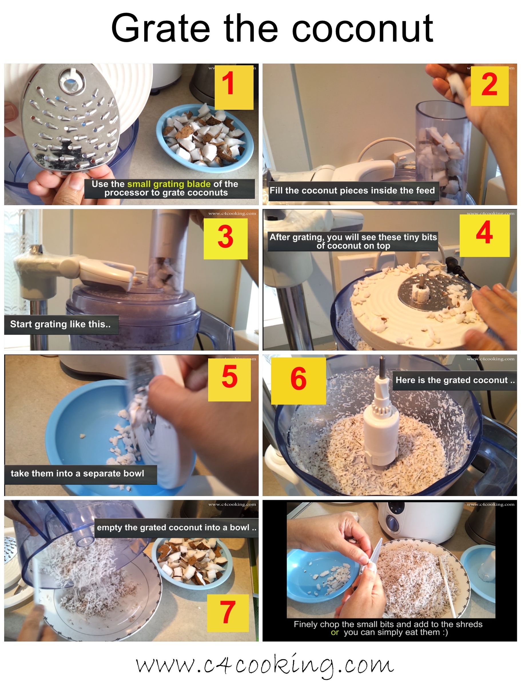 COCONUT BASICS How to ( BREAK / REMOVE COCONUT MEAT / GRATE / FREEZE
