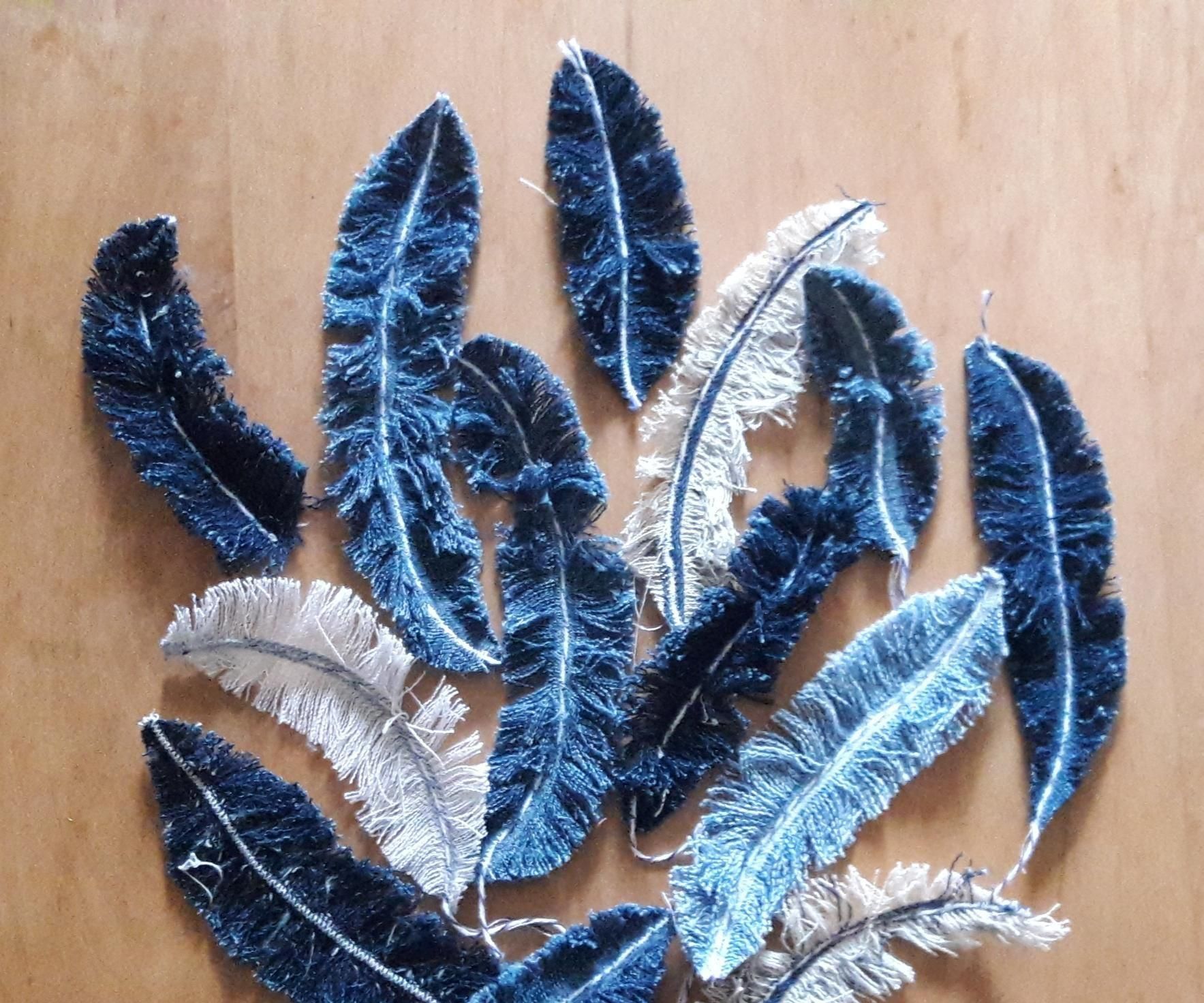 Upcycled Denim Feathers