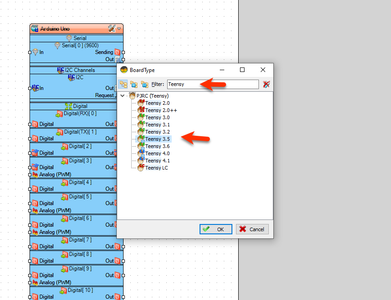 Start Visuino, and Select the Arduino Teensy Board Type