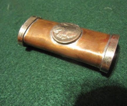 Handmade Copper Lighter Case With Buffalo Nickels and Coin Rings