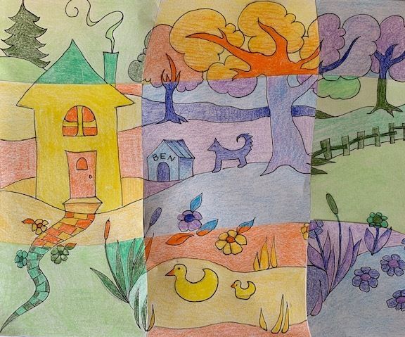 Cubist Colorpencil Collage