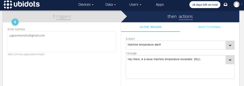 Creating Events in Ubidots