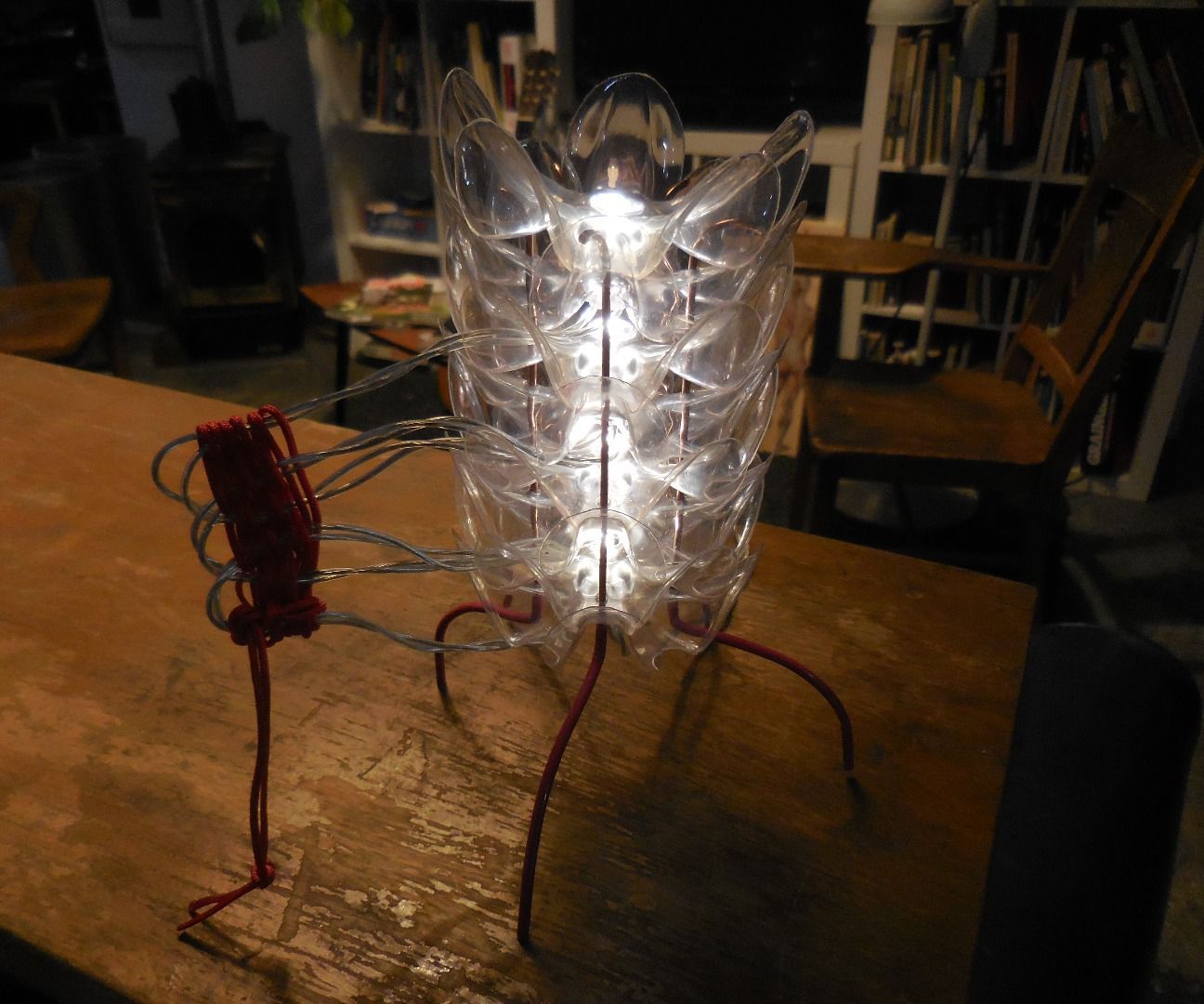 Soda Bottle Flower Vertebrae LED Table Lamp