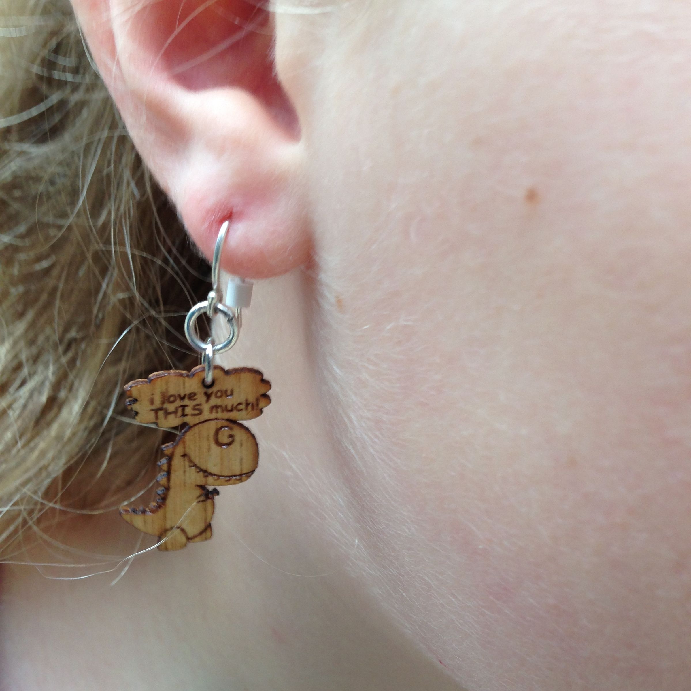 "I Love You This Much" Wooden Earrings