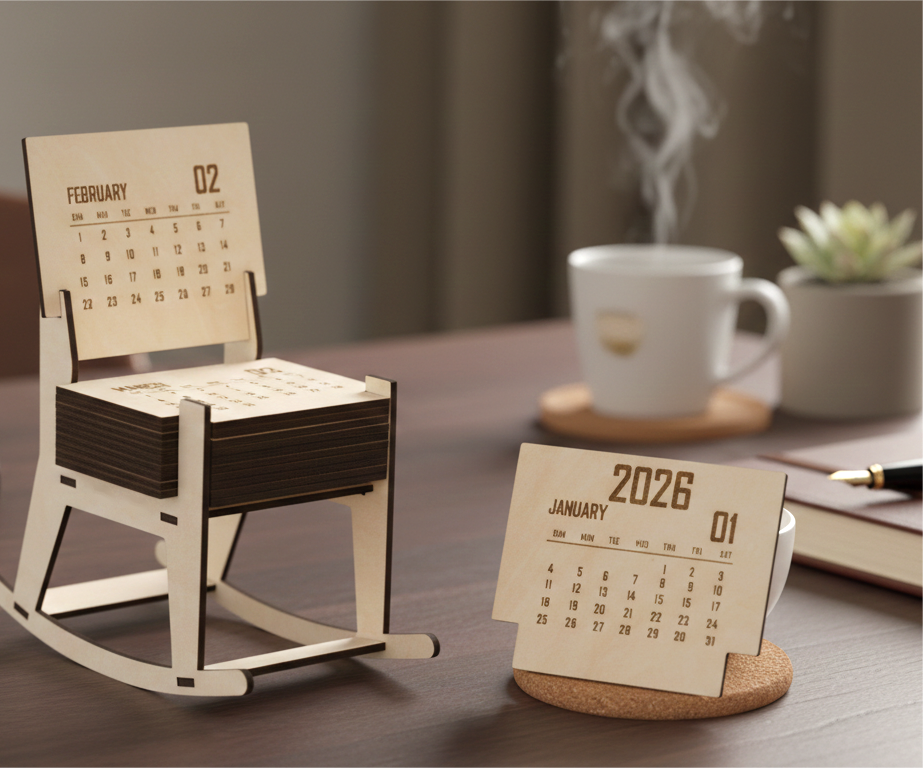 2026 Chair Day Calendar | Laser Cut，Wood