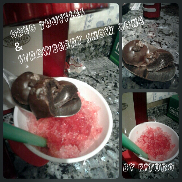Oreo Truffles & Strawberry Snow Cone