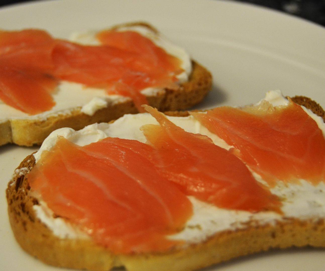 Quick and Easy Cheese and Salmon Toast.