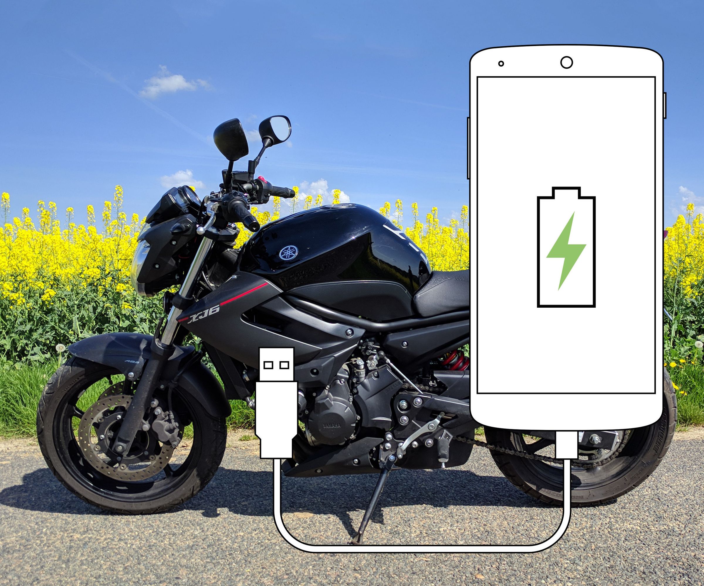 Add USB Charger to Motorcycle (turnable Off)