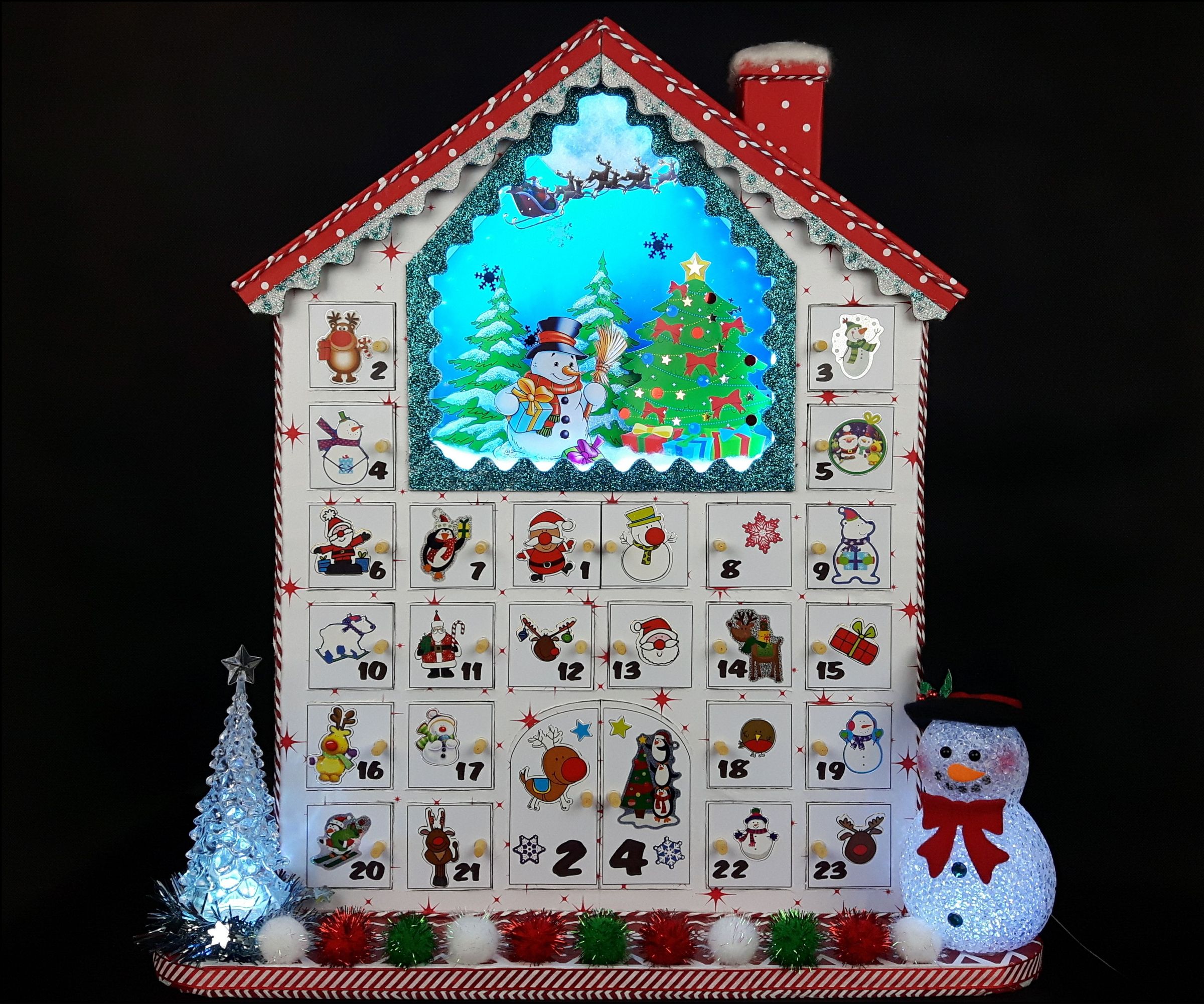 Light Up Cardboard Advent Calendar