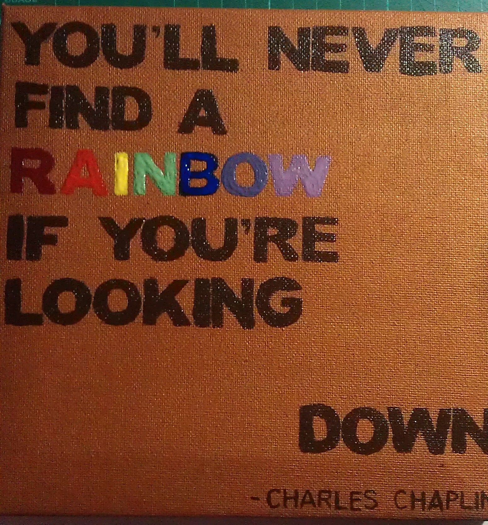 Inspirational words on canvas