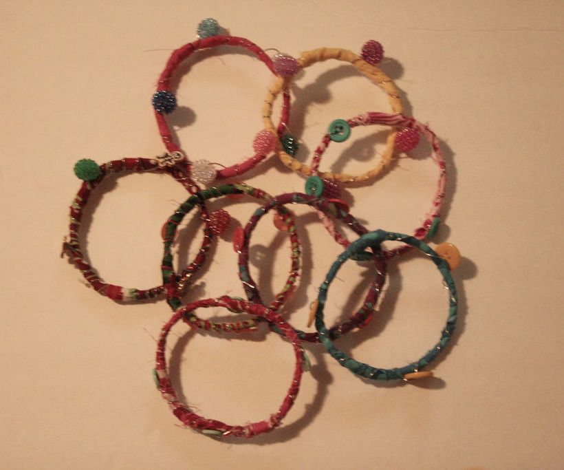 Button & Bead Zip Tie Bangles