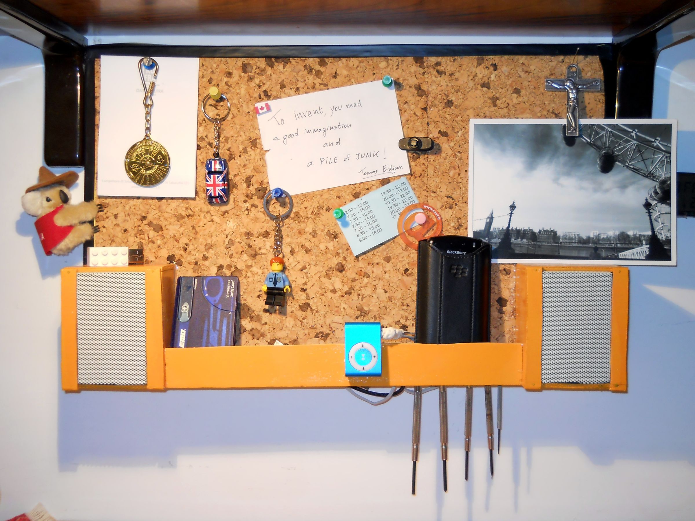 Pocket cork board for notes and songs!