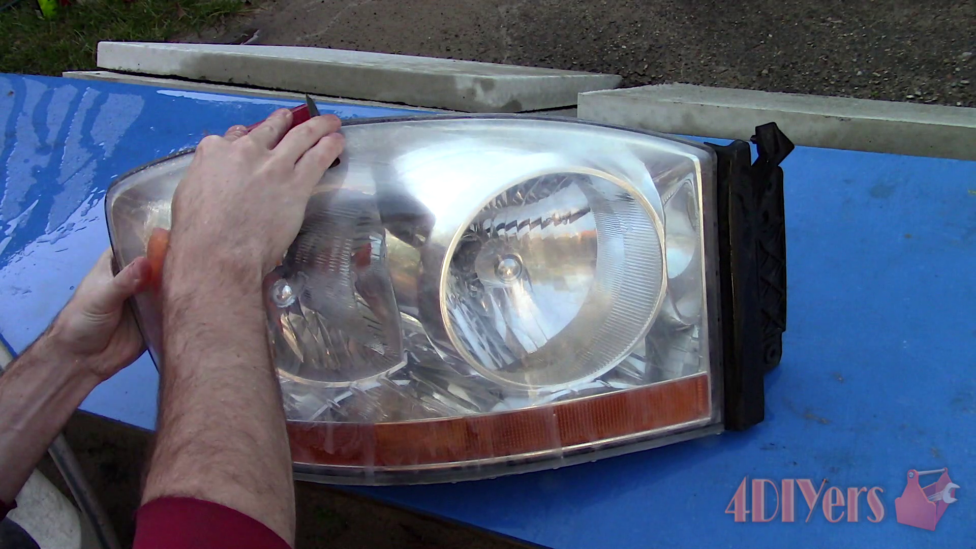 How to Restore Faded Hazy or Yellowing Headlights by Wet Sanding and