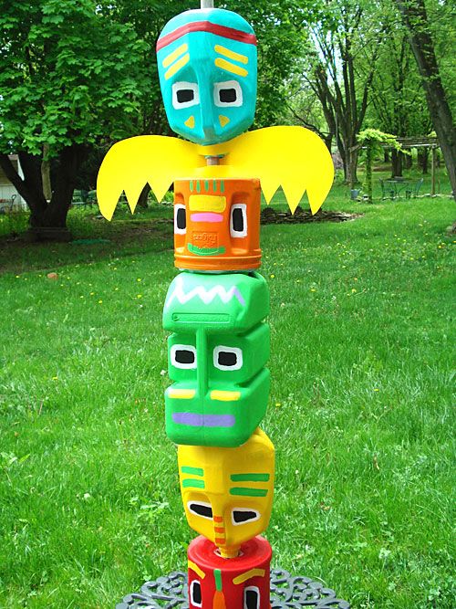 Totem Pole From Recyclables