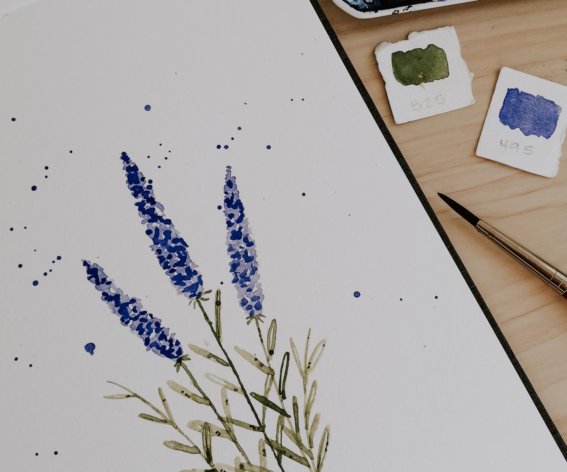 How to Paint a Beautiful Watercolor Lavender