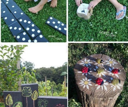 Yard games made from recycled wood