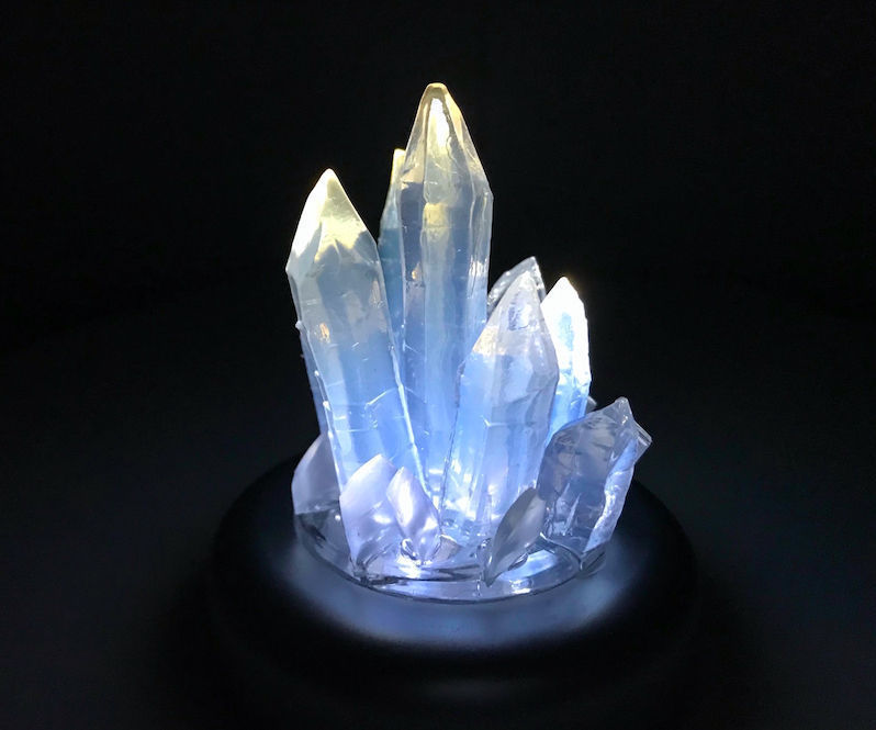 Simple HOT GLUE Crystal Sculpture With Light! :-)