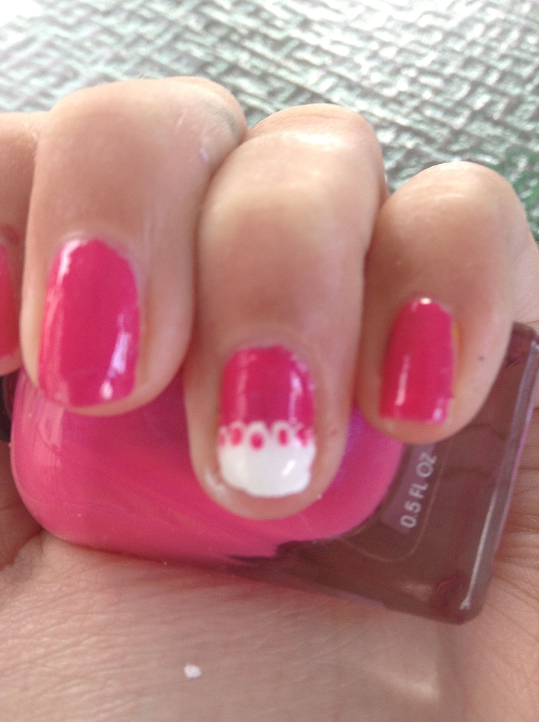 Cute Pink Lace Nail Art