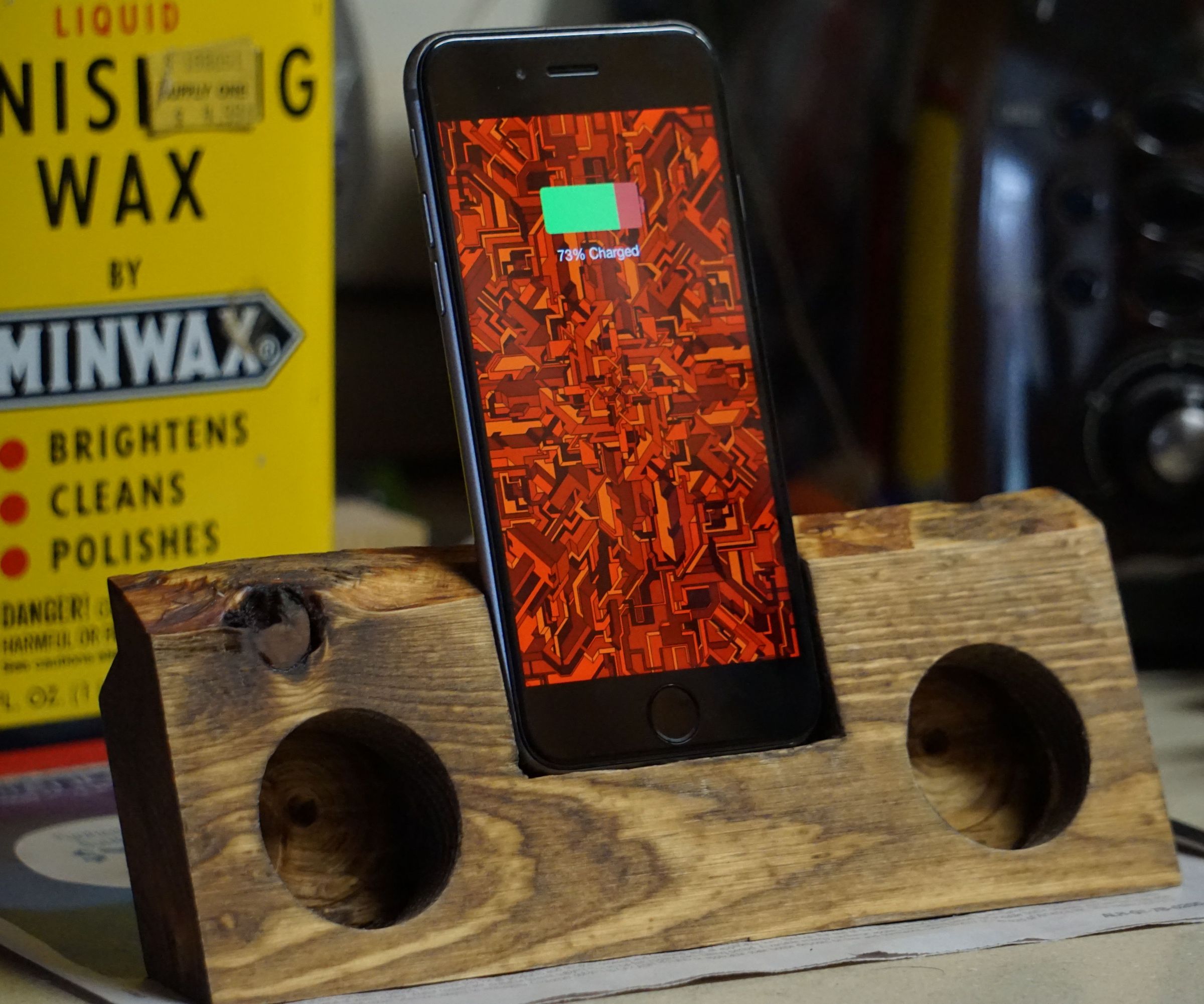 Natural Iphone Speaker Charging Dock (from 2x4)