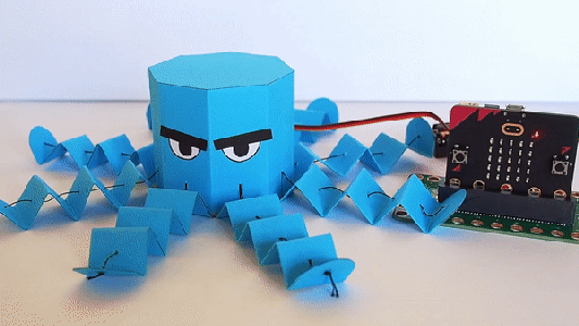 Robotic Paper Octopus (with Micro:bit)