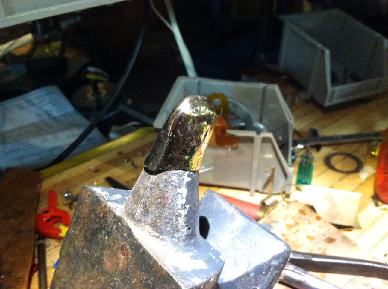 Steampunk Stump Shrinking - Hammer Forming Concave Shapes in Brass Sheet