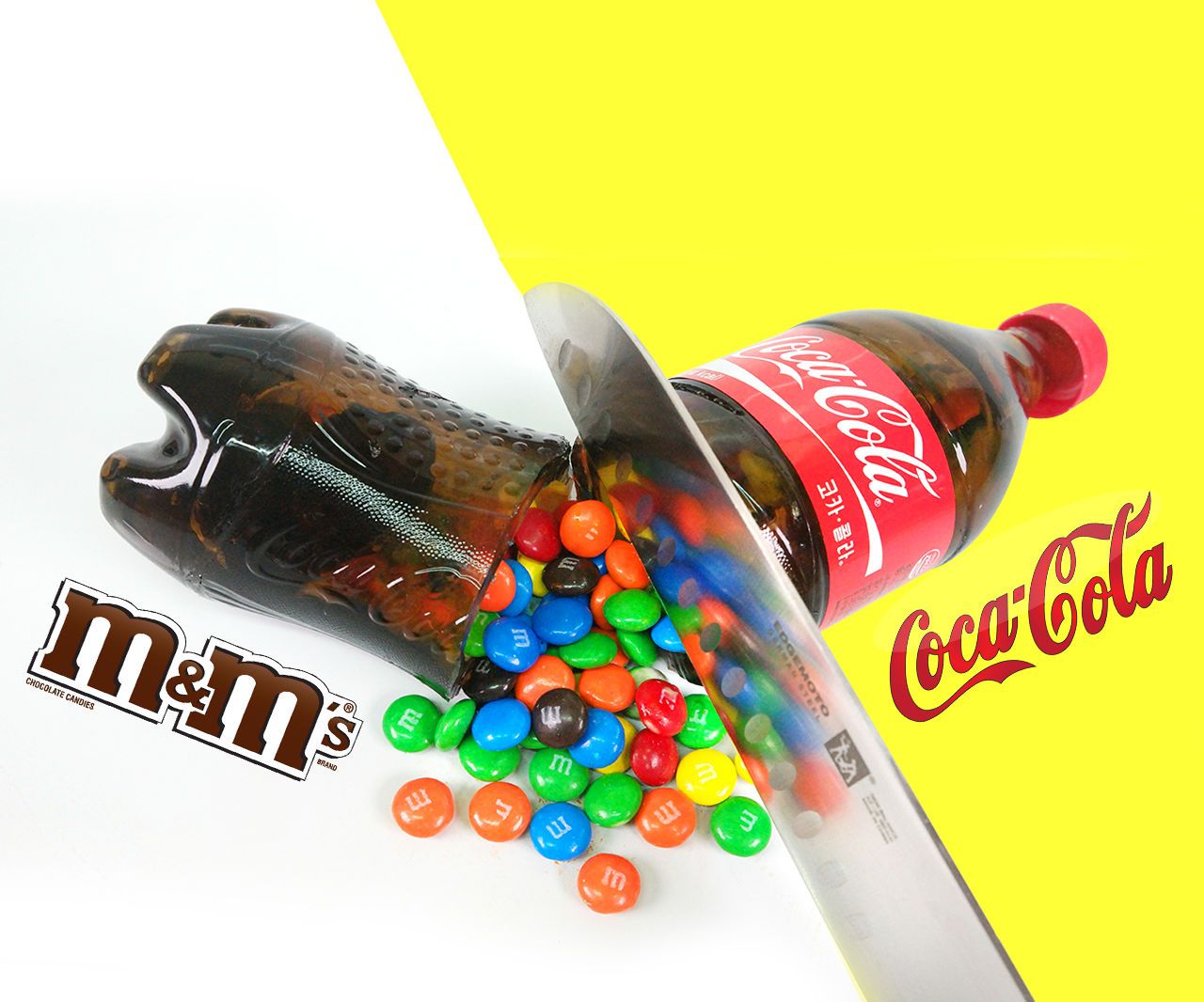 DIY Coca Cola Bottle Shape Gummy Jelly Dessert & M&M's Chocolate