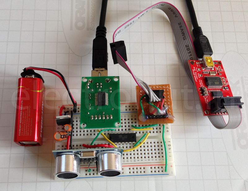Talking to Ultrasonic Distance Sensor HC-SR04 using an ATtiny84