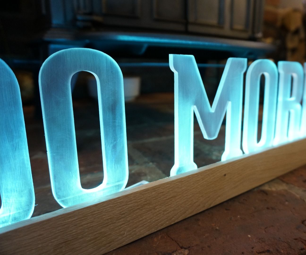 LED Backlit 'DO MORE' Sign